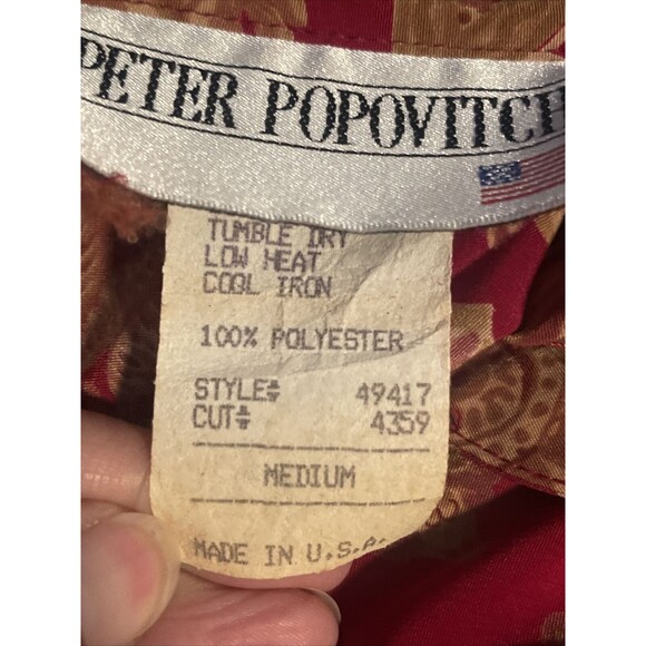 Peter Popovitch Vintage Abstract Floral Long Sleve Button Up Top - Picture 8 of 8